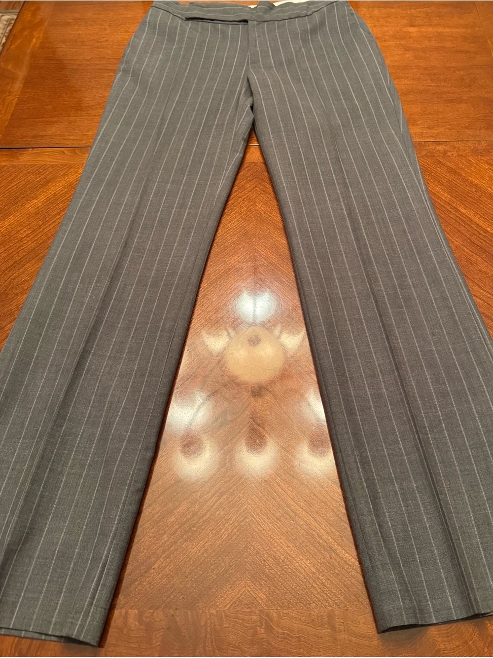 Banana Republic Pants 97% Wool Gray Pinstripe Boot Cut Dress Pants Size - 6